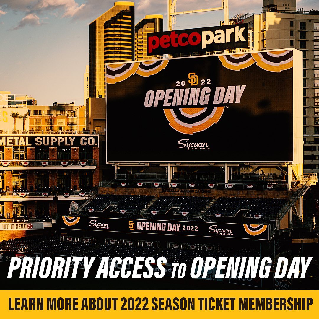 Get early access to tickets including #SDOpeningDay by becoming a Padres Season ...