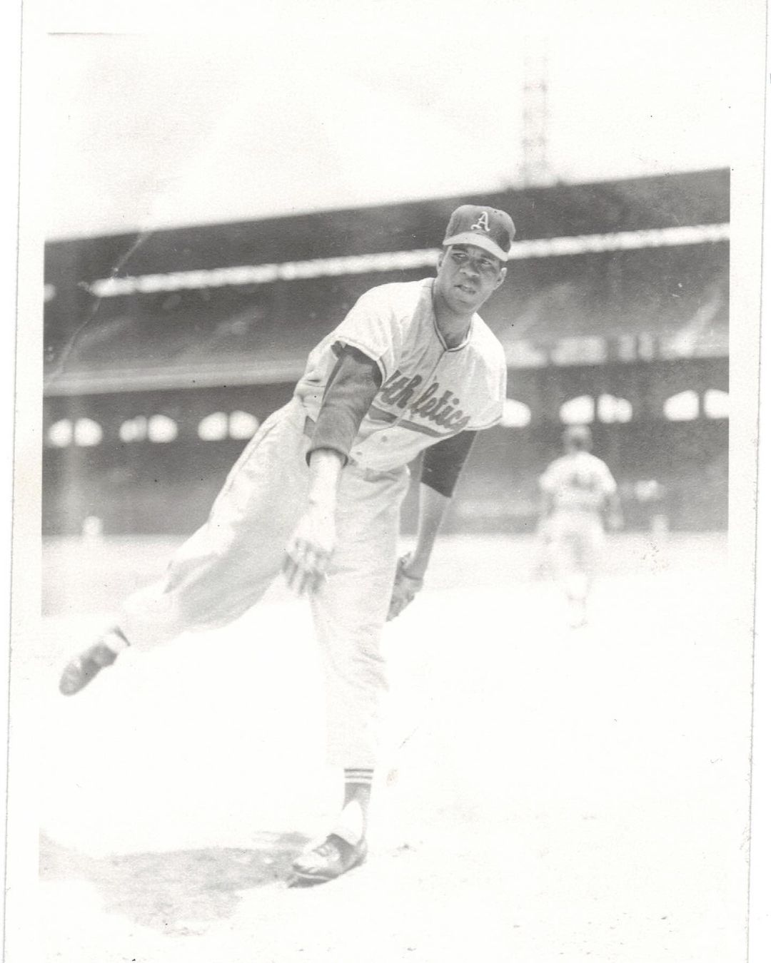 The first African American player for the Athletics Franchise was pitcher Bob Tr...