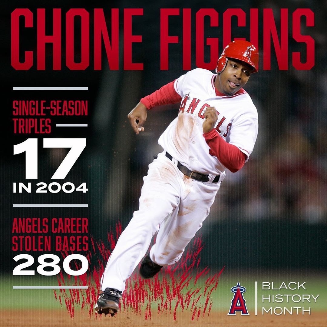Flyin’ #9  Chone Figgins holds the Angels club records for triples in a single s...