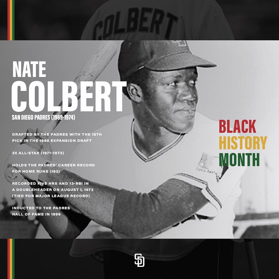 Nate Colbert was an inaugural Padre and the first Padre Star player. #BlackHisto...