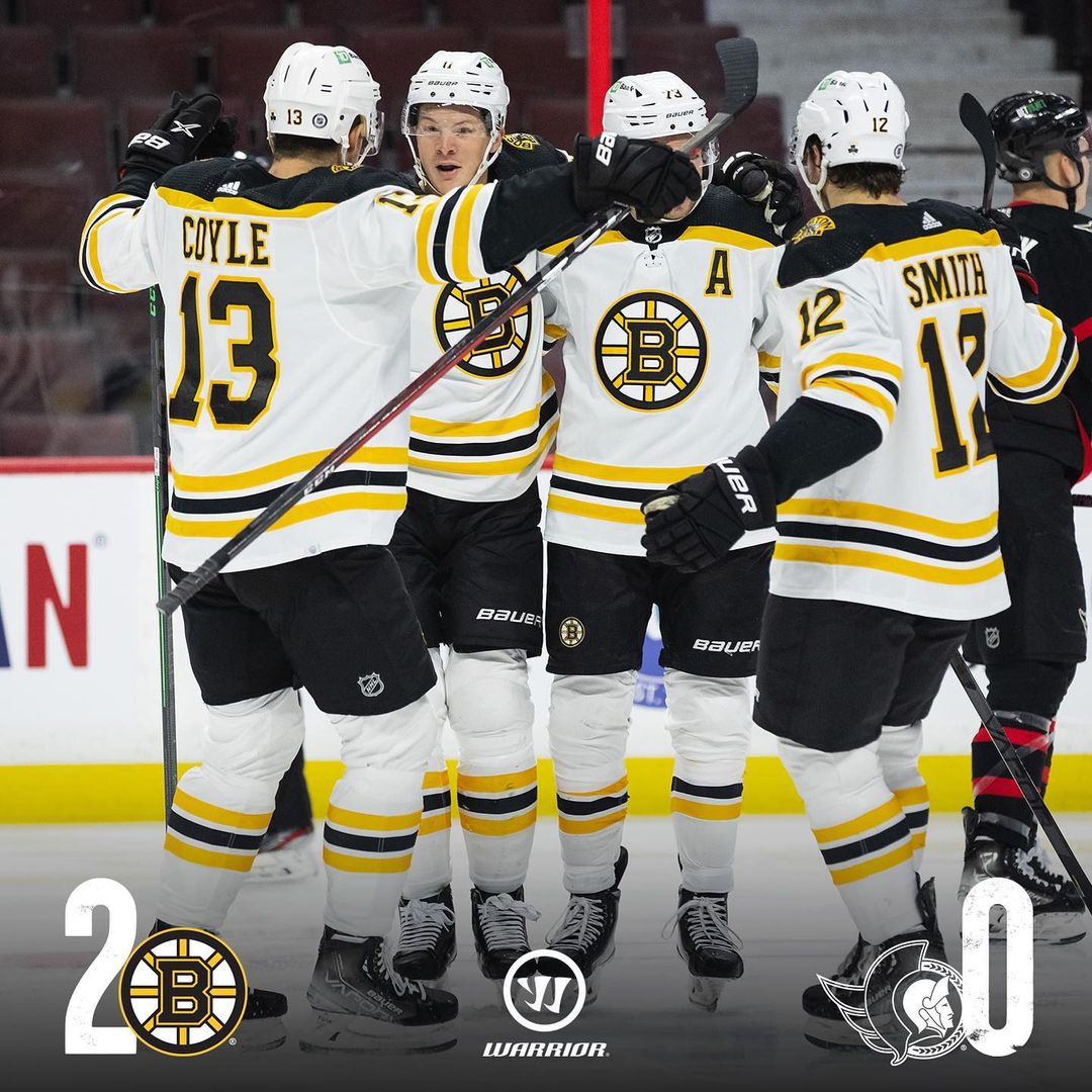 #NHLBRUINS WIN!!!  @tfreddy42 and @curtislazar95 potted the goals and @jswayman1...