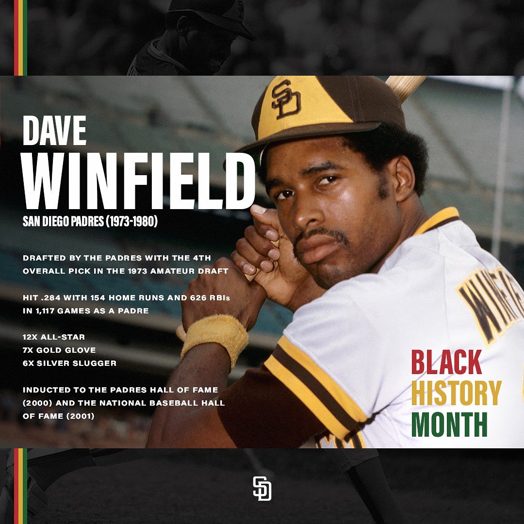 Drafted by the #Padres, NFL, NBA and ABA all in the same year, @davewinfieldhof ...