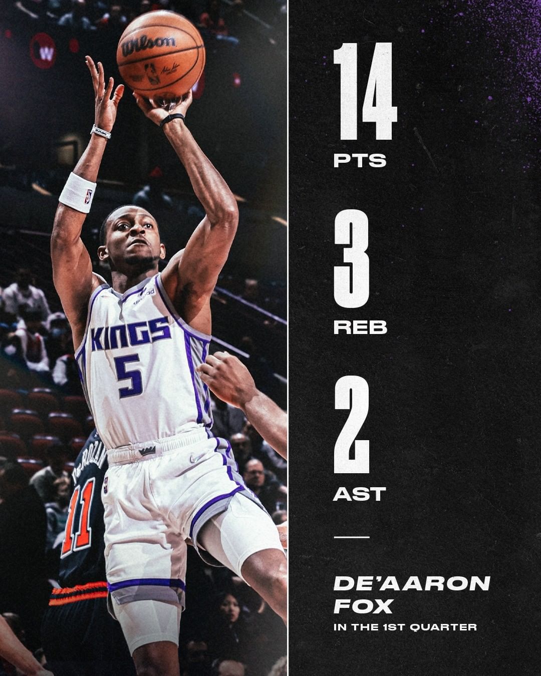 An eventful first quarter for De'Aaron Fox   
  
He finishes the first 12 minute...