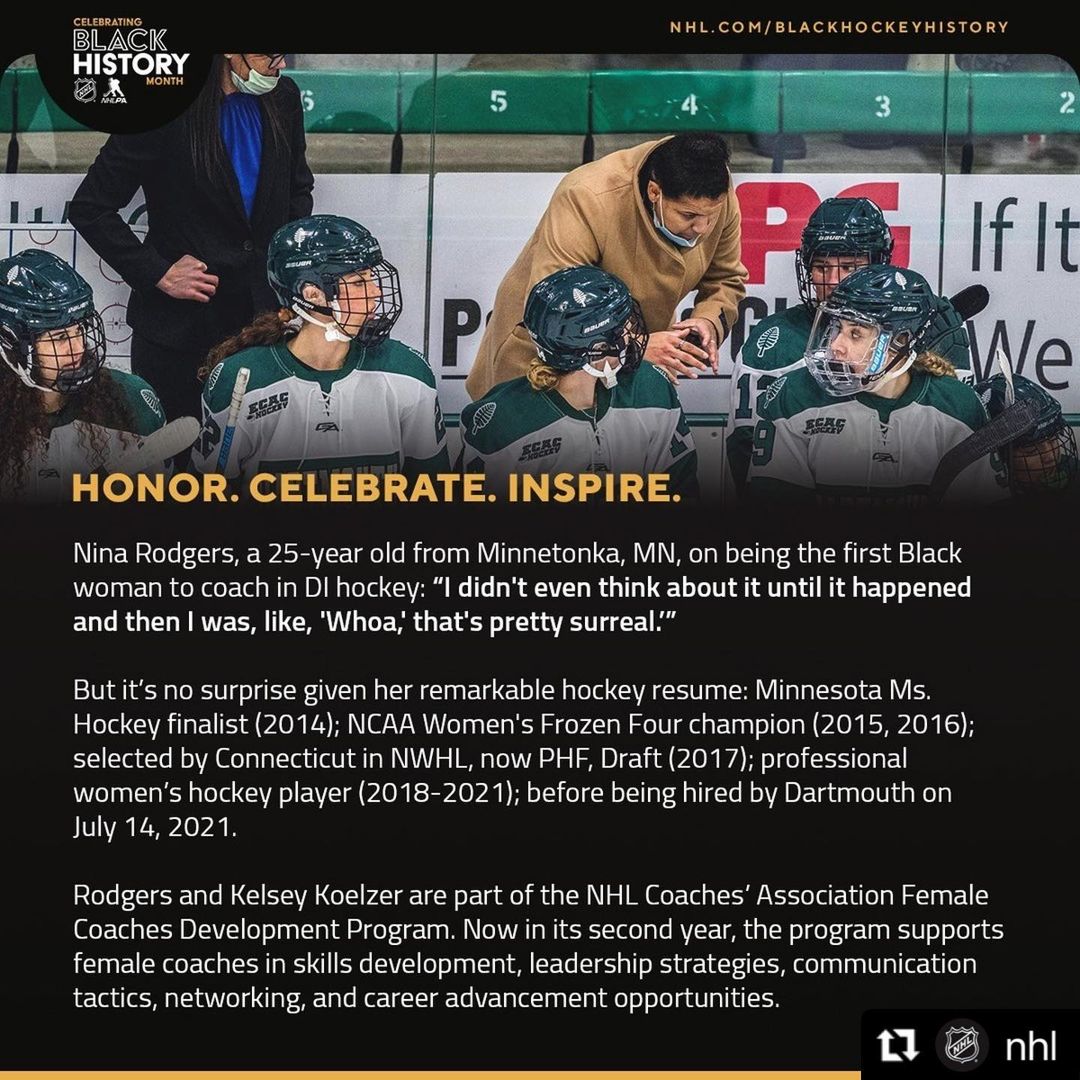 An assistant coach for @dartmouthwhockey, Nina Rodgers from Minnetonka is believ...