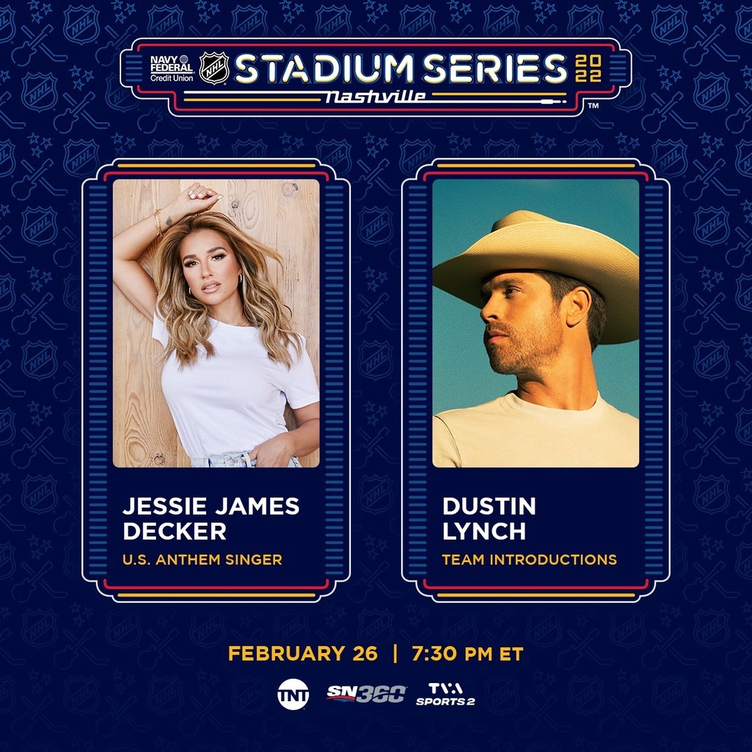 @dustinlynchmusic and @jessiejamesdecker will be performing live at the NHL #Sta...