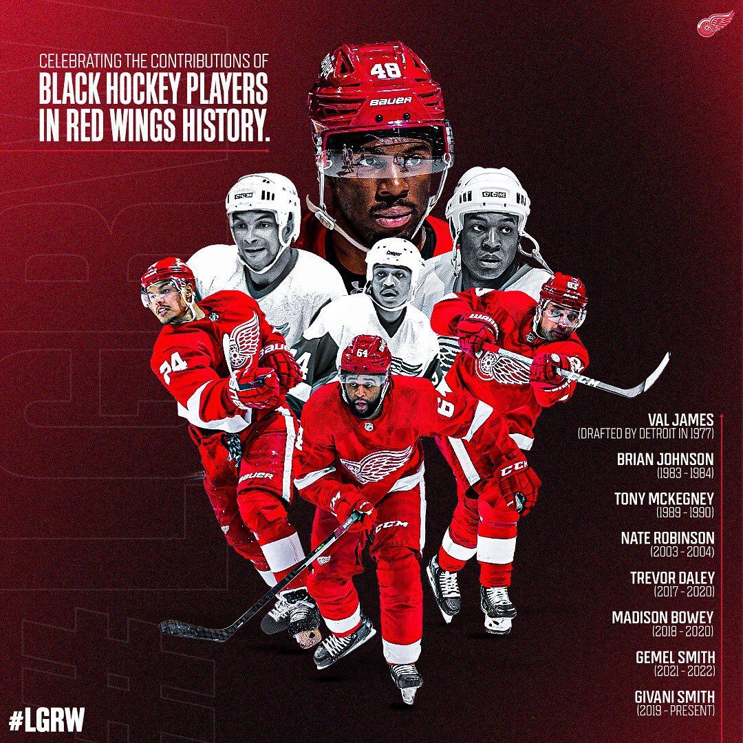 Tonight we’re celebrating Black excellence in #RedWings history and throughout t...