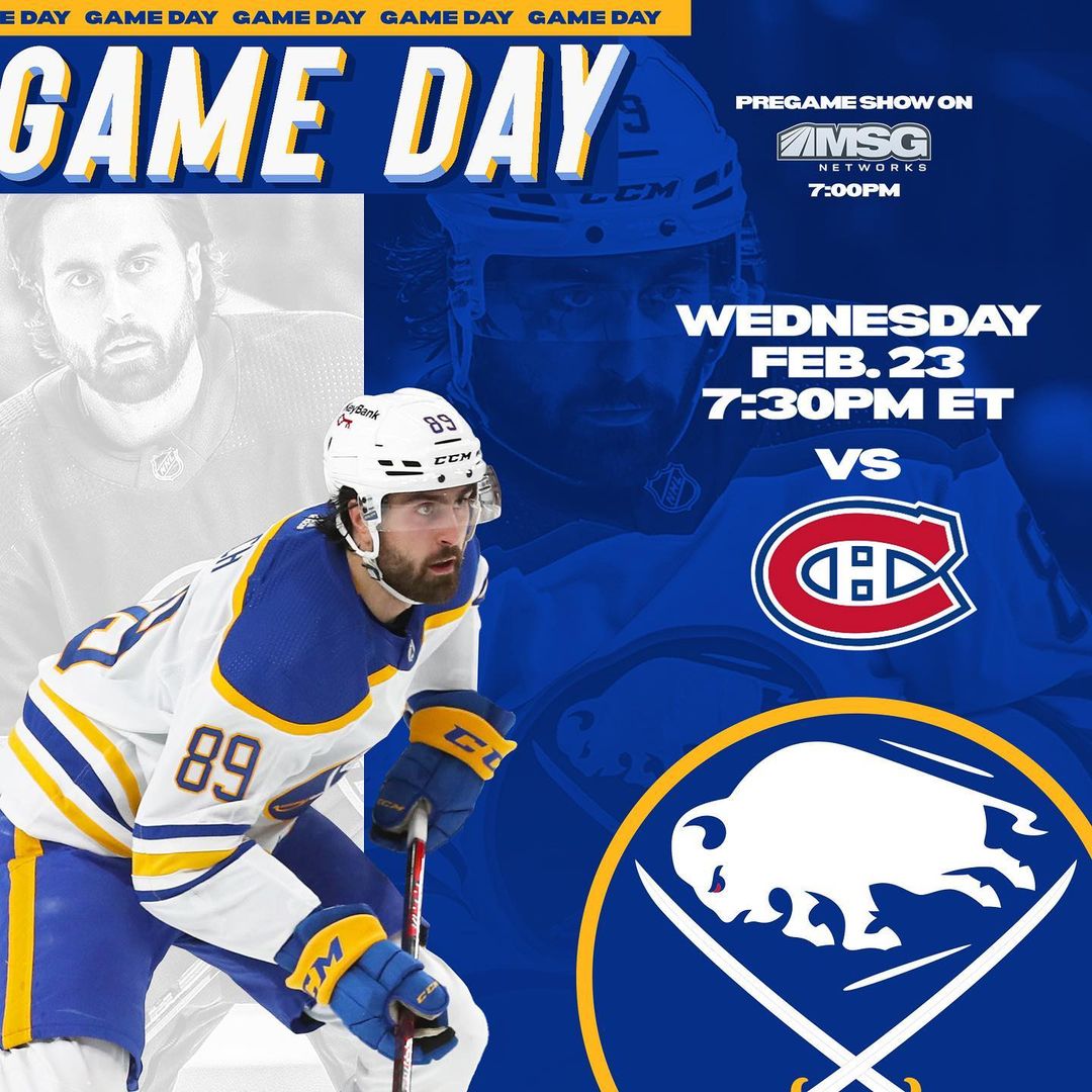 The boys are in Montreal tonight!

: @MSGNetworks 
: @WGR550 

#LetsGoBuffalo...