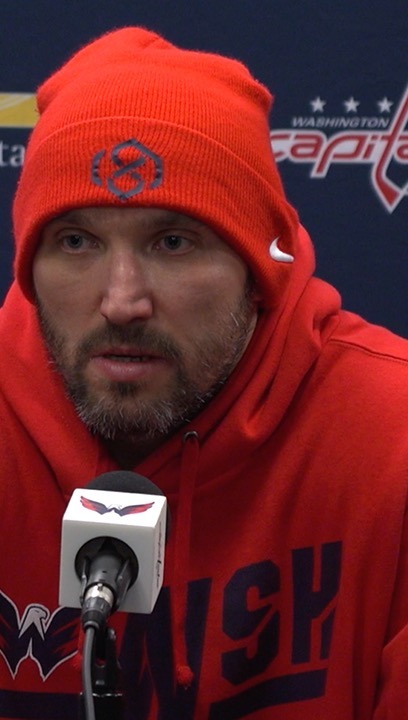 Washington Capitals captain Alex Ovechkin media availability after practice in P...