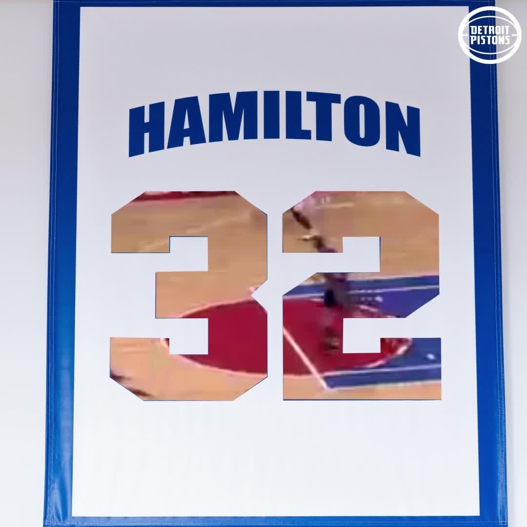 5 years ago today, @riphamilton32 had his No. 32 jersey retired by the #Pistons....