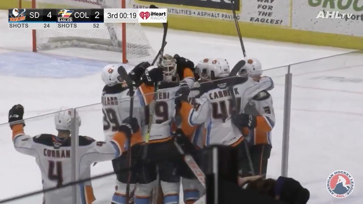 GOALIE GOAL for @dostyy_2 in the @sdgullsahl win over Colorado tonight!  It’s th...