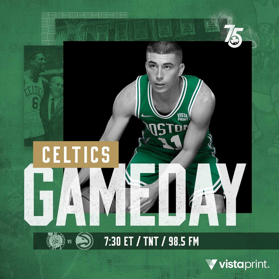 TONIGHT  Celtics vs @atlhawks, 7:30 p.m. on @nbaontnt and @985thesportshub #Blee...