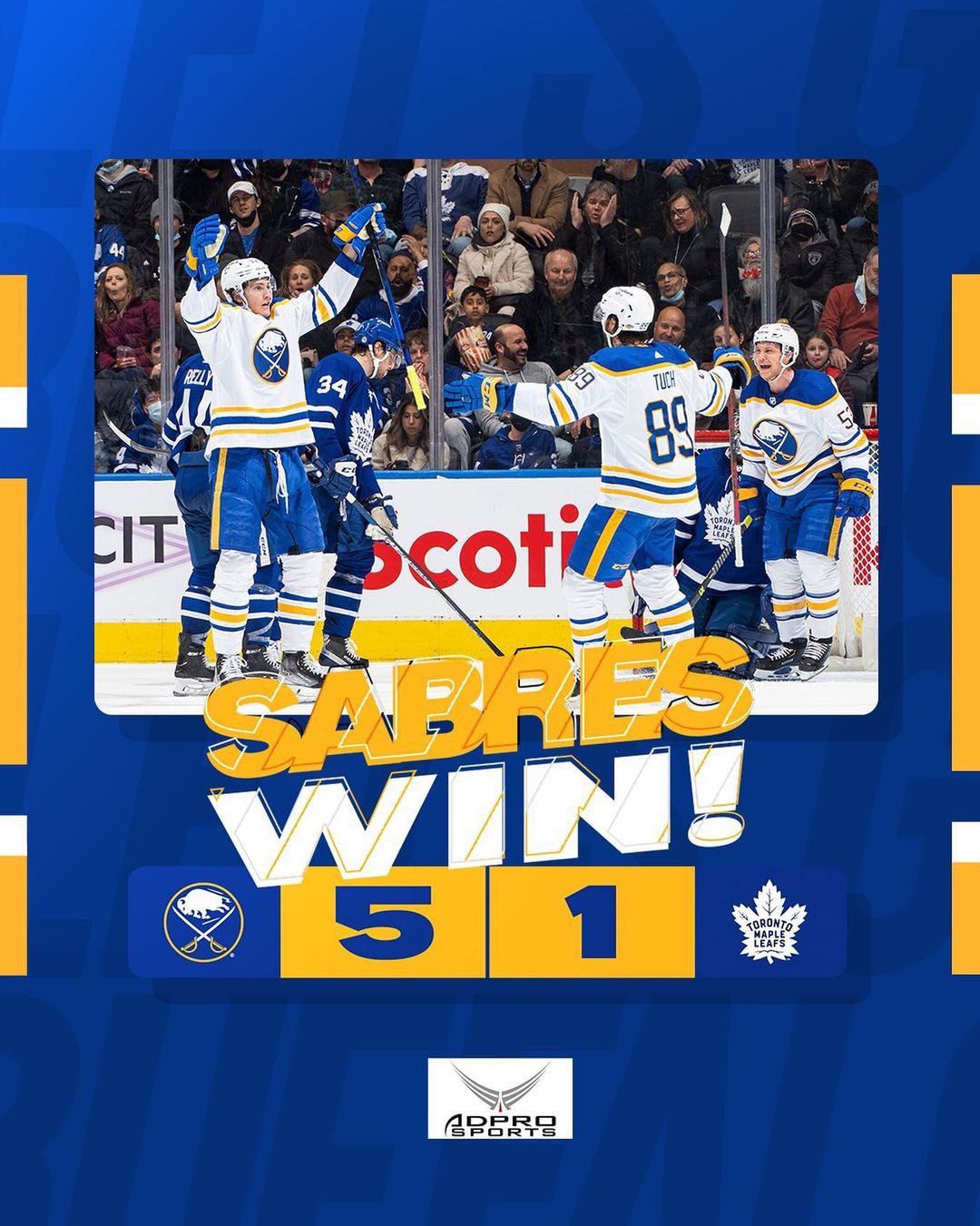 Leaving Toronto with a SABRES WIN! 

#LetsGoBuffalo...