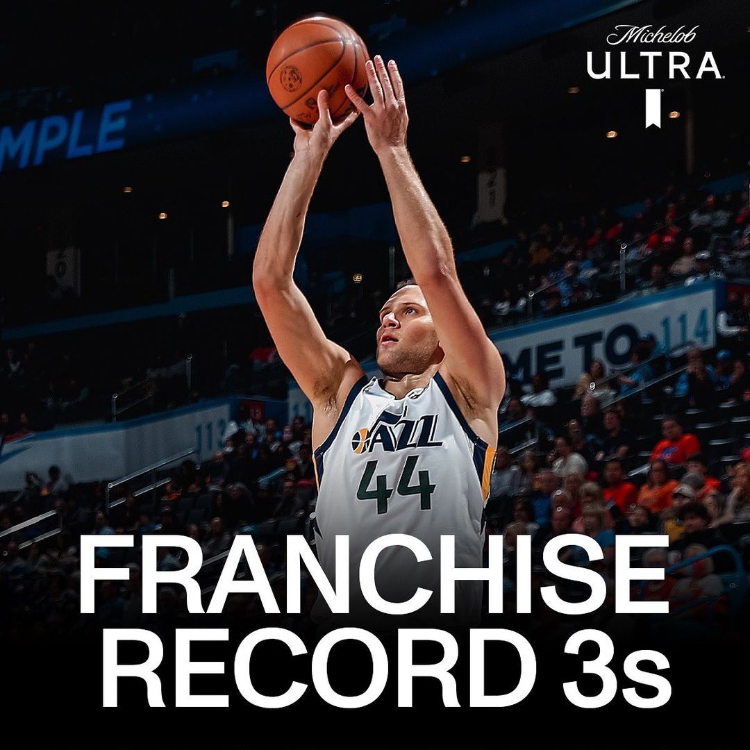 With 𝟏𝟏 tonight, Bojan sets a new franchise record for threes made in a single g...