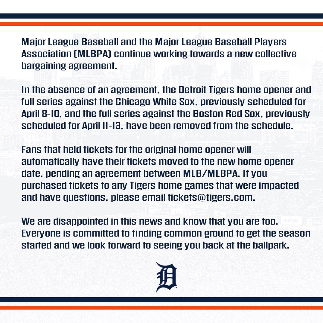 An update on today's announcement from MLB....