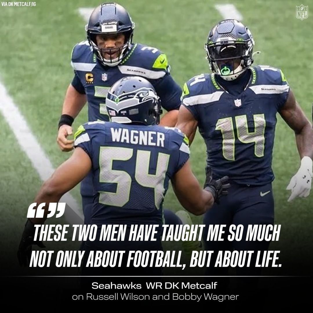 DK Metcalf with a heartfelt message for Russell Wilson and Bobby Wagner  (via @d...