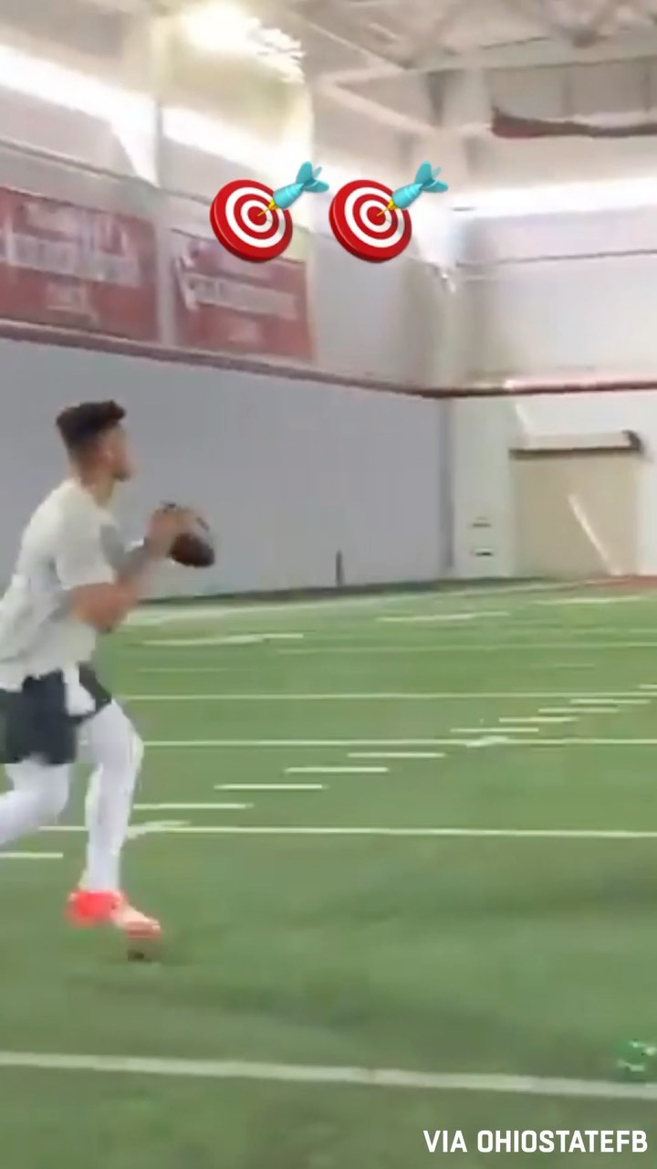 This throw from @justnfields’ Pro Day last year.  (via @ohiostatefb)...