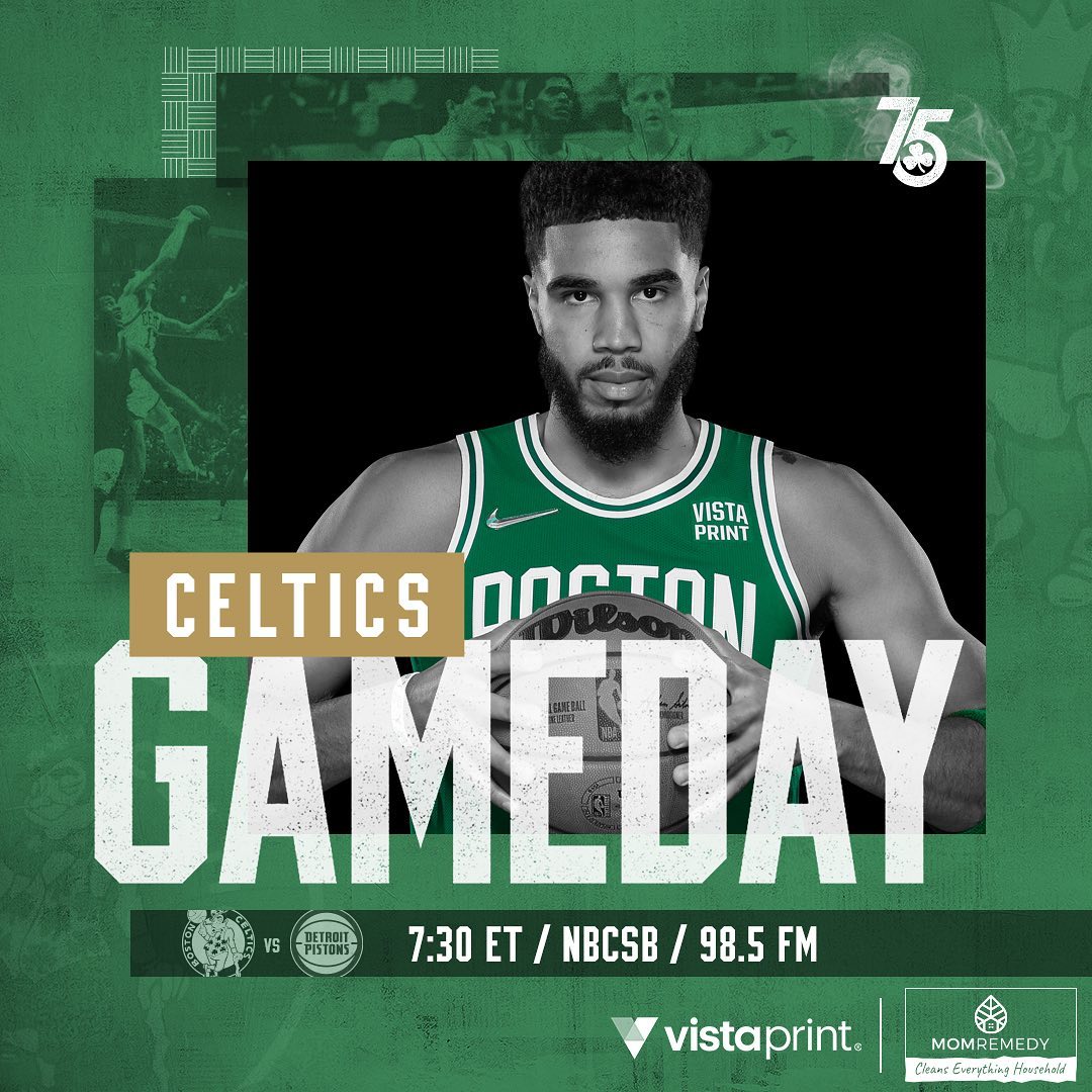 TONIGHT  Celtics vs @detroitpistons, 7:30 p.m. on @nbcsboston and @985thesportsh...