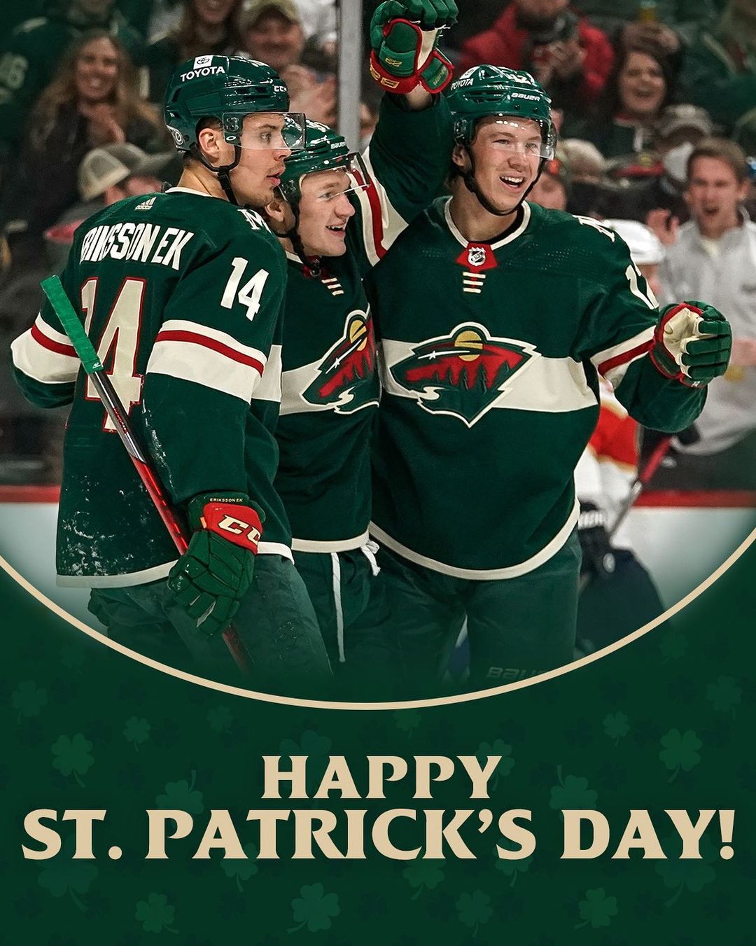 𝘌𝘷𝘦𝘳𝘺𝘰𝘯𝘦 looks better in green  Happy #StPatricksDay, #mnwild fans! ...
