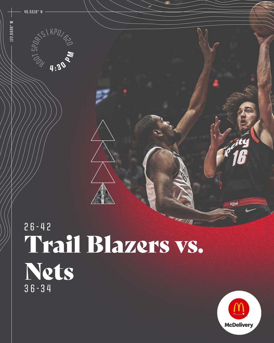 Hello Brooklyn! 

 #RipCity   vs @brooklynnets 
 @barclayscenter 
 4:30PM
 @root...