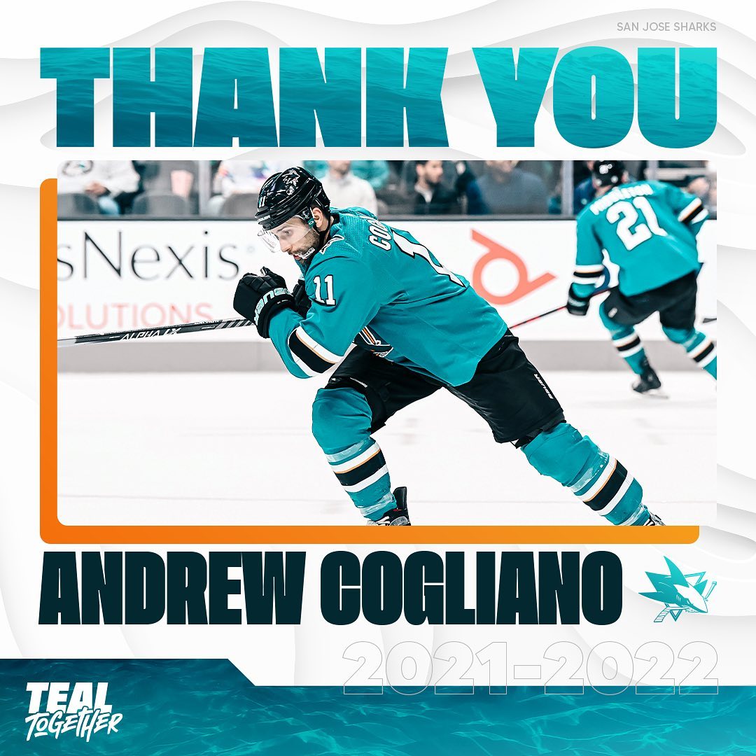A true vet on and off the ice.  Good luck with Colorado, Cogs! ...