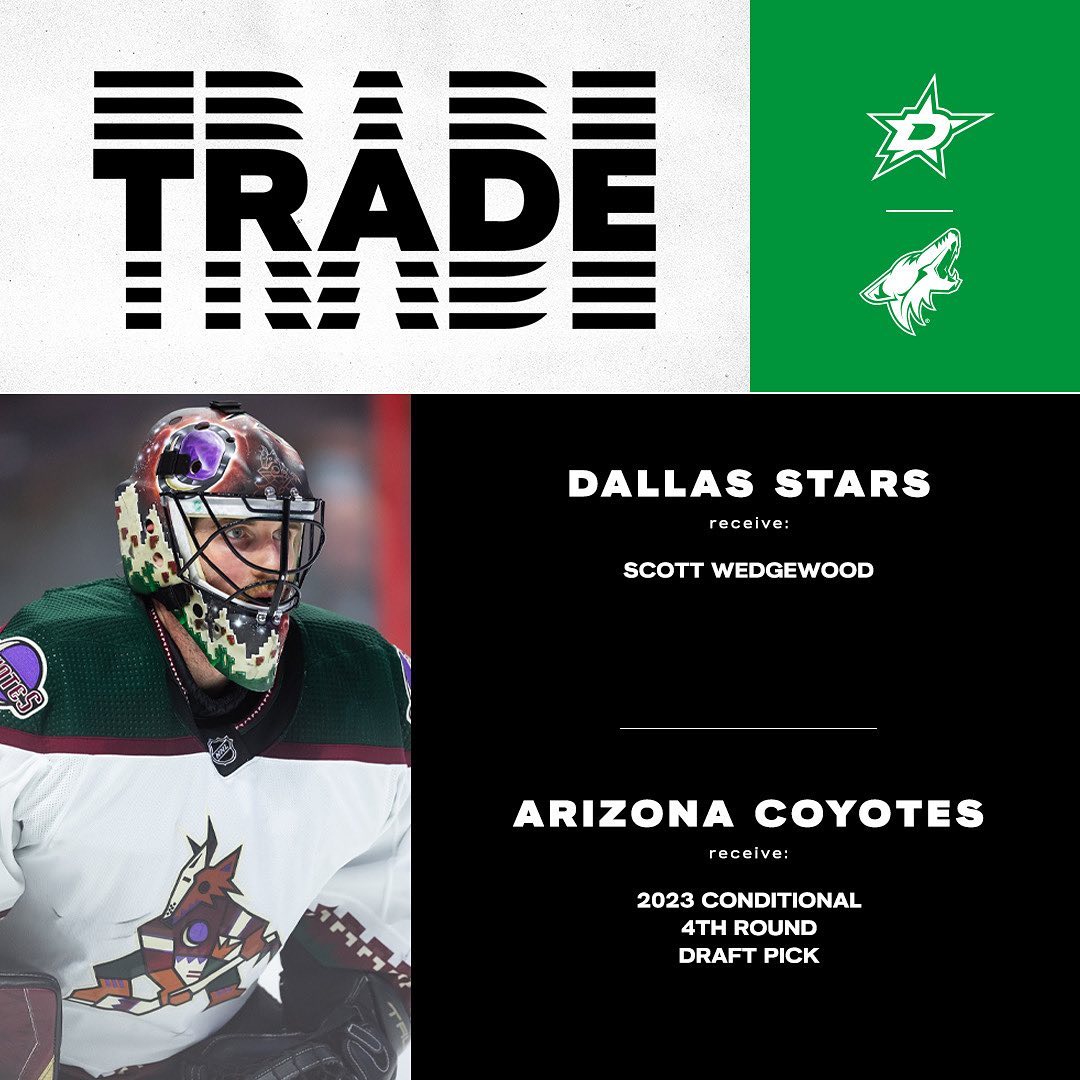 TRADE ALERT  We have acquired Scott Wedgewood via trade from @arizonacoyotes i...