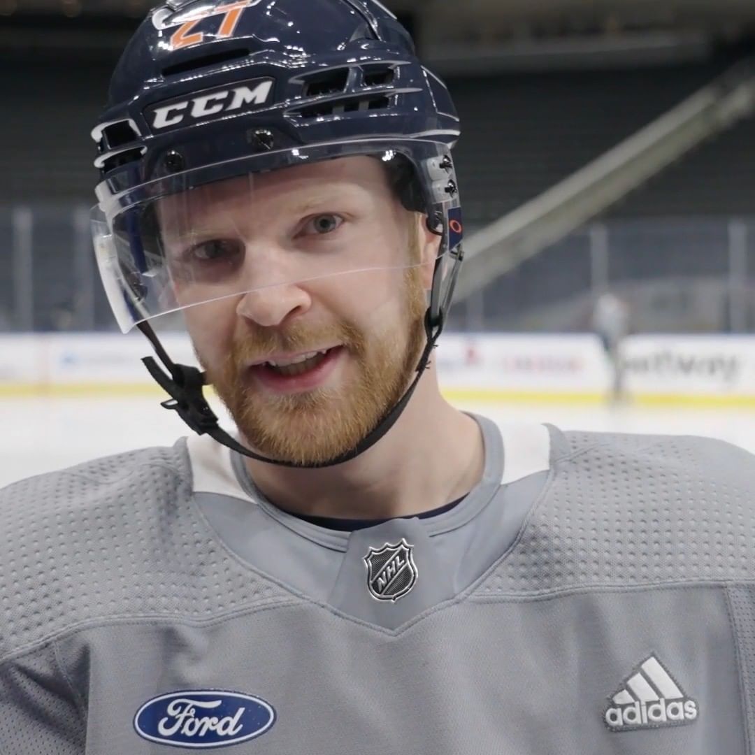 First skate on @RogersPlace ice yesterday 

Orange & blue debuts  

#LetsGoOiler...