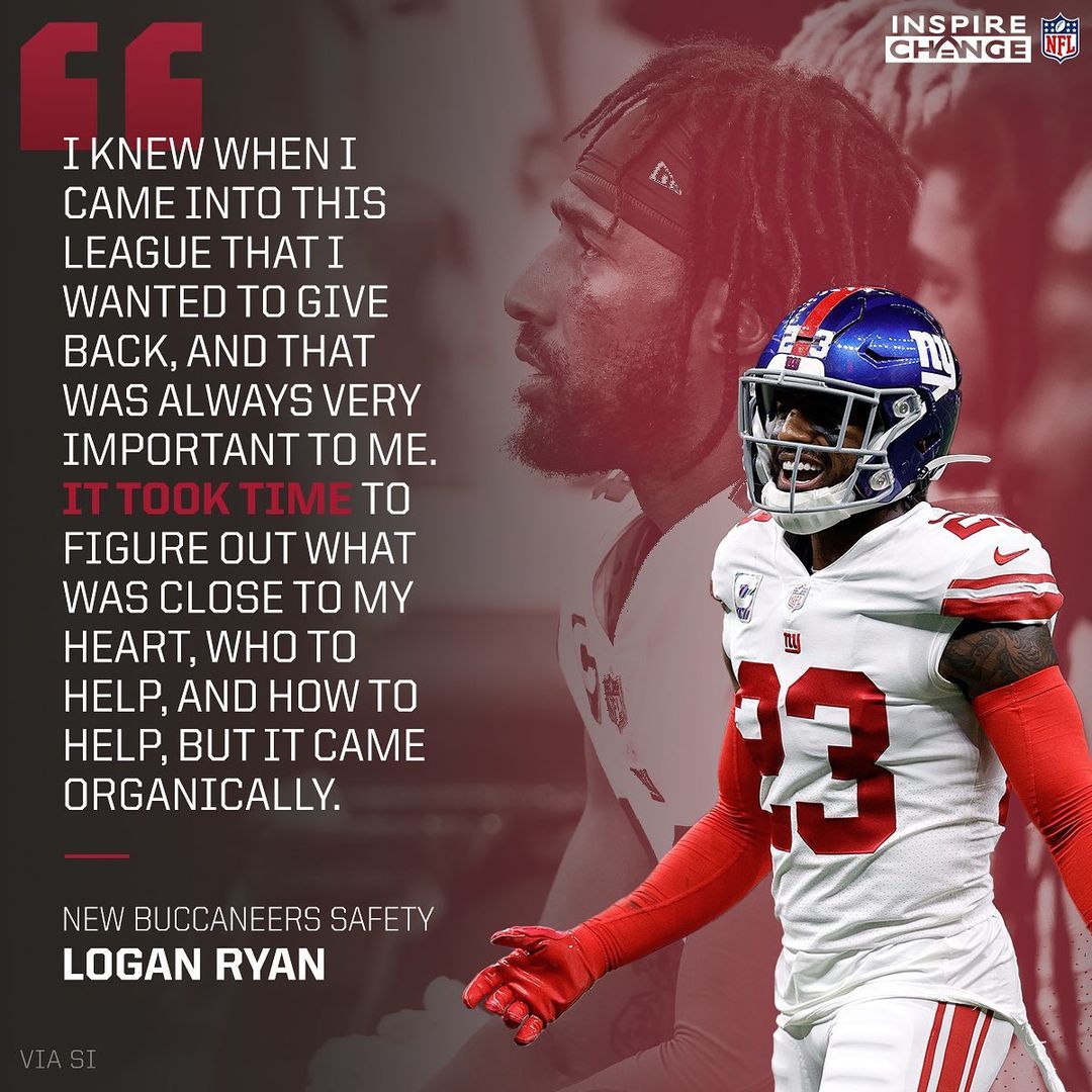 New @buccaneers safety @loganryan is bringing his work on and off the field to T...
