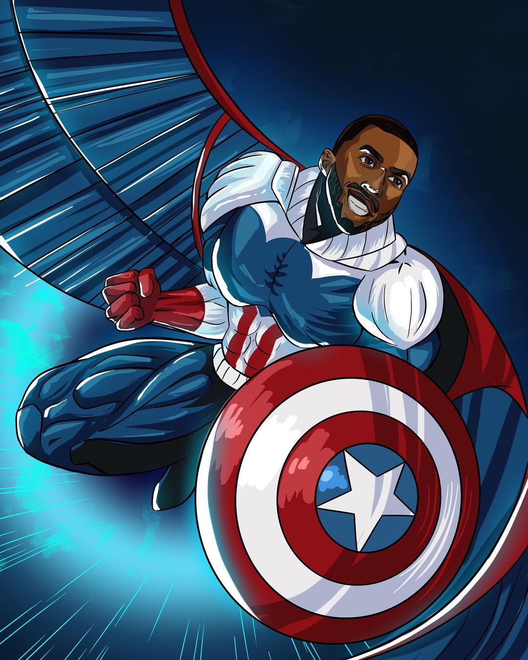 Kyle Pitts as Captain America 
(designed by @anshi.sportrait)...