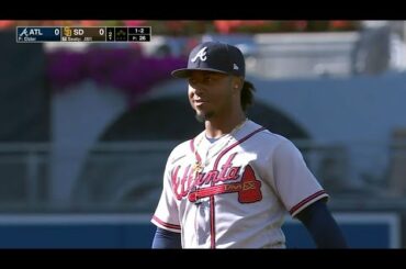 Ozzie Albies MIC'D UP and gives fun interview during 2nd Inning of Braves-Padres game!