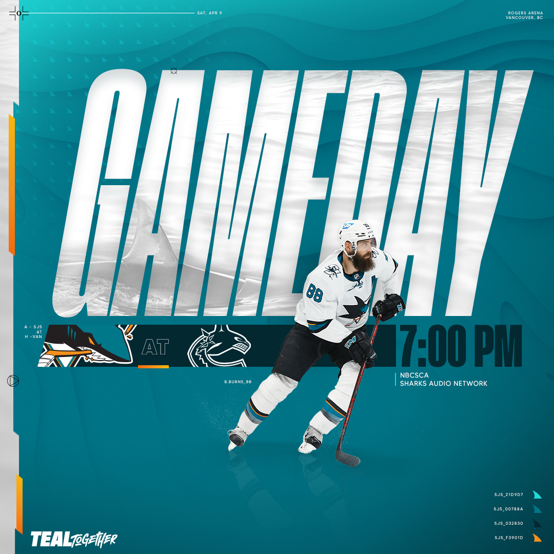 Up in BC!  : Vancouver, BC
: 7 p.m. PT
: NBCSCA
: Sharks Audio Network
#⃣...