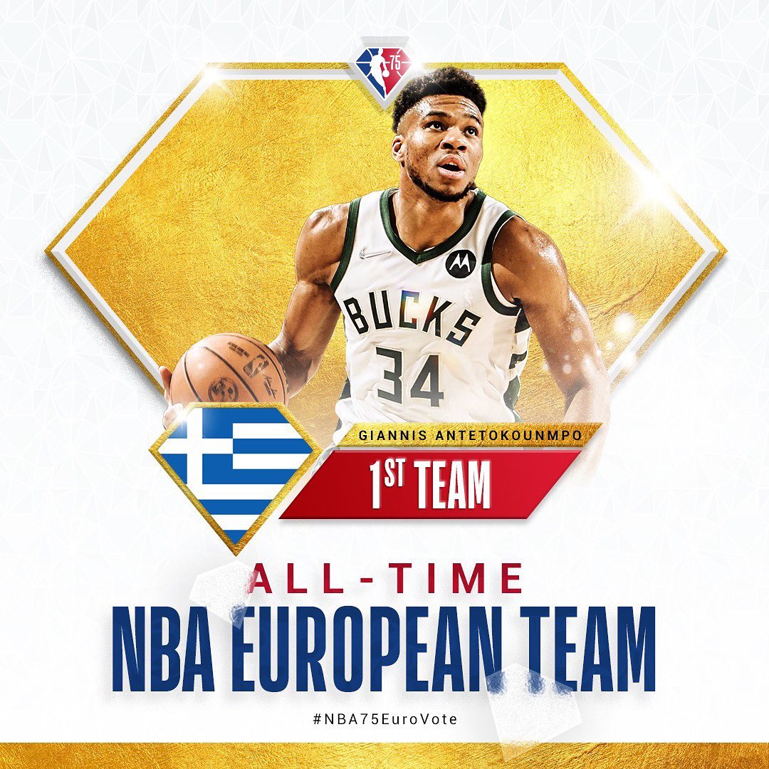 Congrats to @giannis_an34 on being selected as a member of the All-Time NBA Euro...