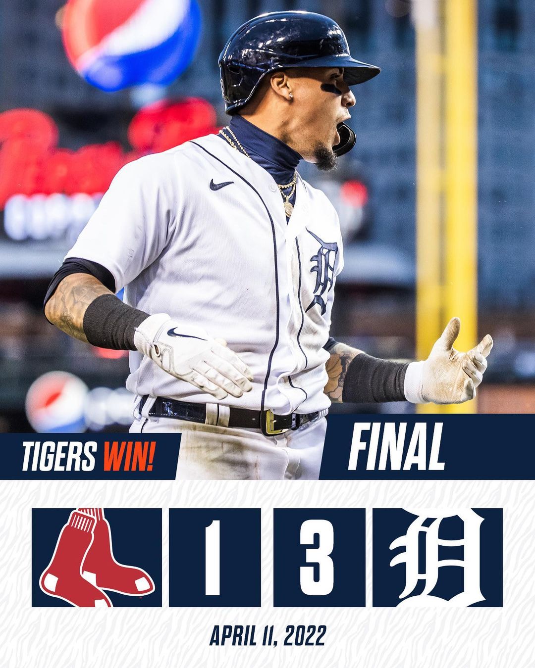 Big Hit Báez. #TigersWin...