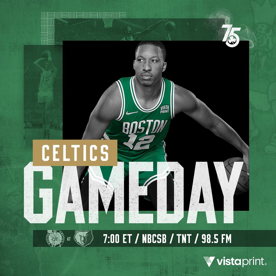 TONIGHT  Celtics at @memgrizz, 7 p.m. on @nbcsboston, @nbaontnt and @985thesport...