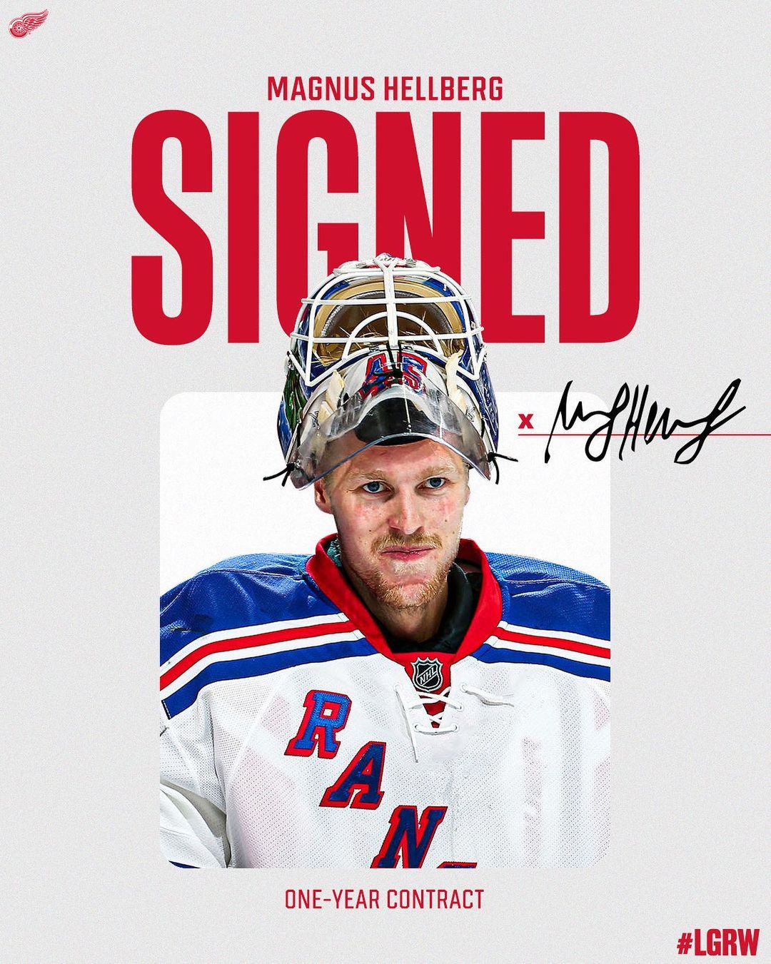 UPDATE: The #RedWings today signed goaltender Magnus Hellberg to a one-year cont...