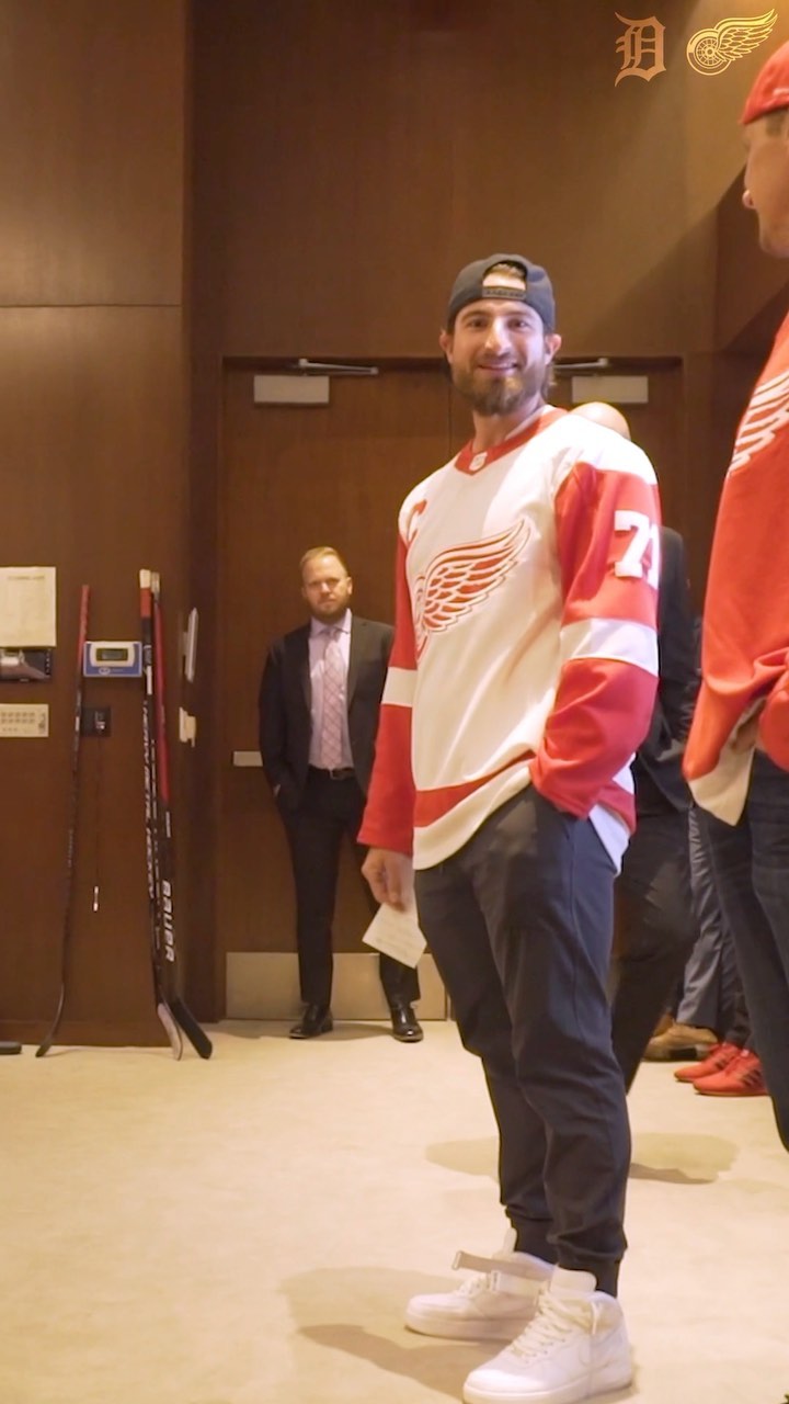 Eric Haase and Dustin Garneau with the lineup read  #lgrw #detroitroots...