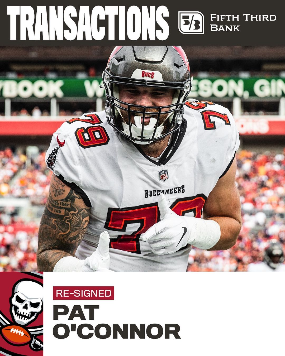 We’ve re-signed @patoconnor52. #GoBucs...