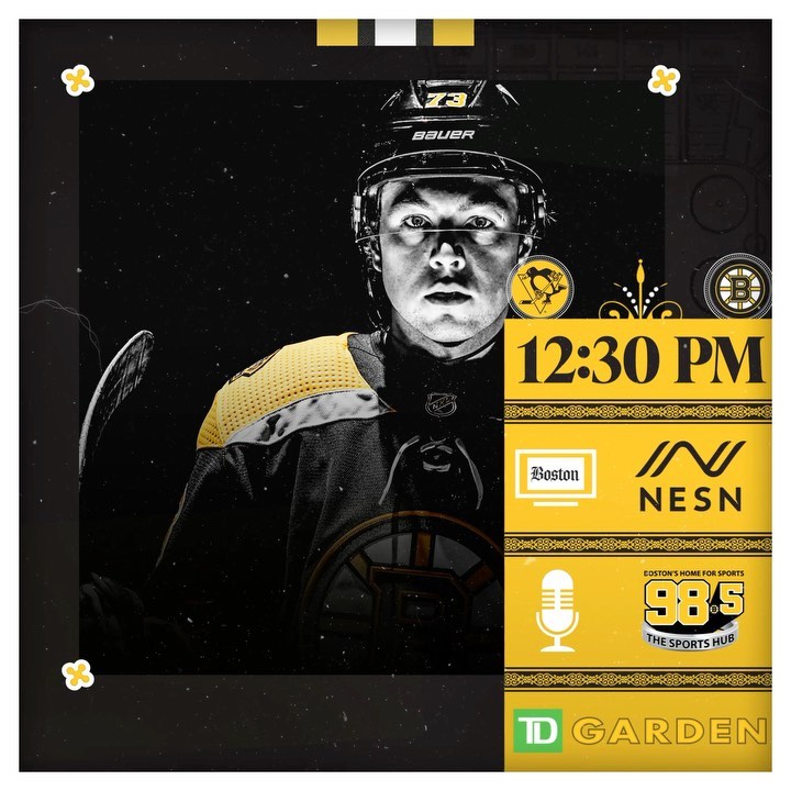 Closing out the homestand.  @tdgarden
 12:30 P.M.
 @penguins
 @NESN
 @985t...