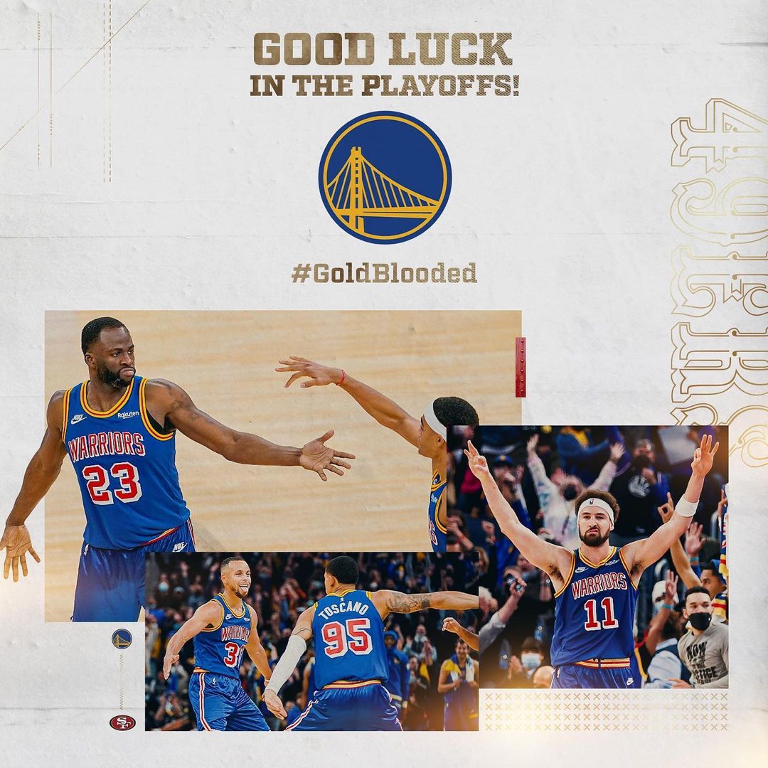 #GOLDBLOODED  Good luck in the #NBAPlayoffs @warriors!  #BayAreaUnite...