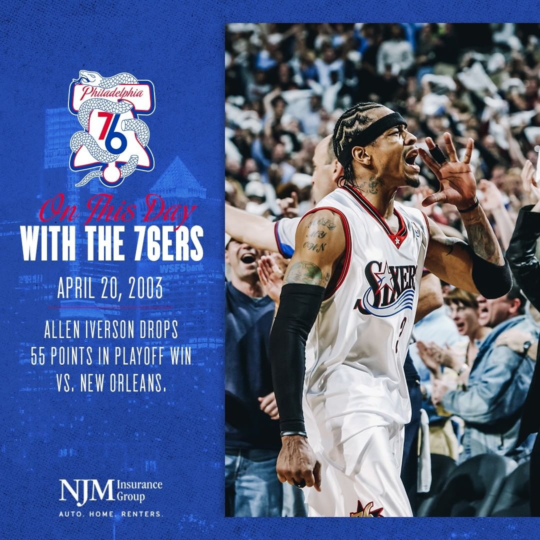 #OTD in 2003, AI set the franchise record for most points in a playoff game with...