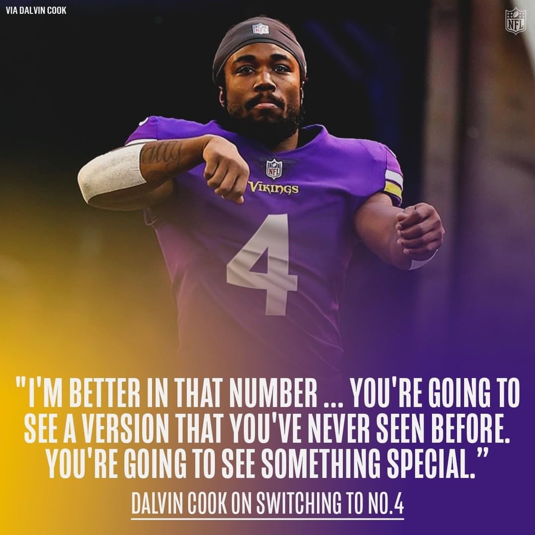 More than a number. D4⃣LVIN is back.  (via @dalvincook, @vikings)

: AP...