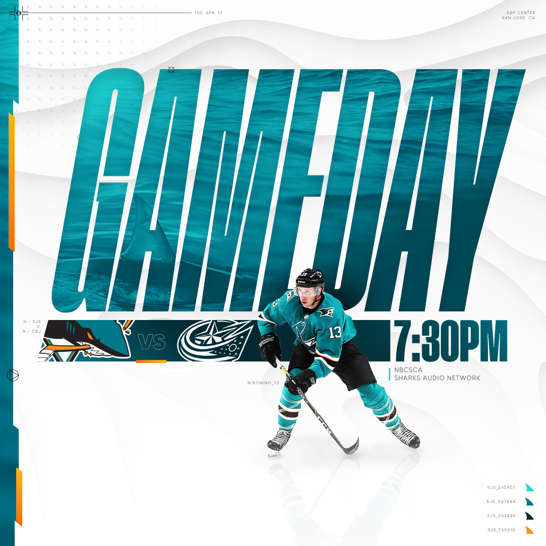 Last homestand of the season starts with the Blue Jackets  : San Jose, CA
: 7:30...