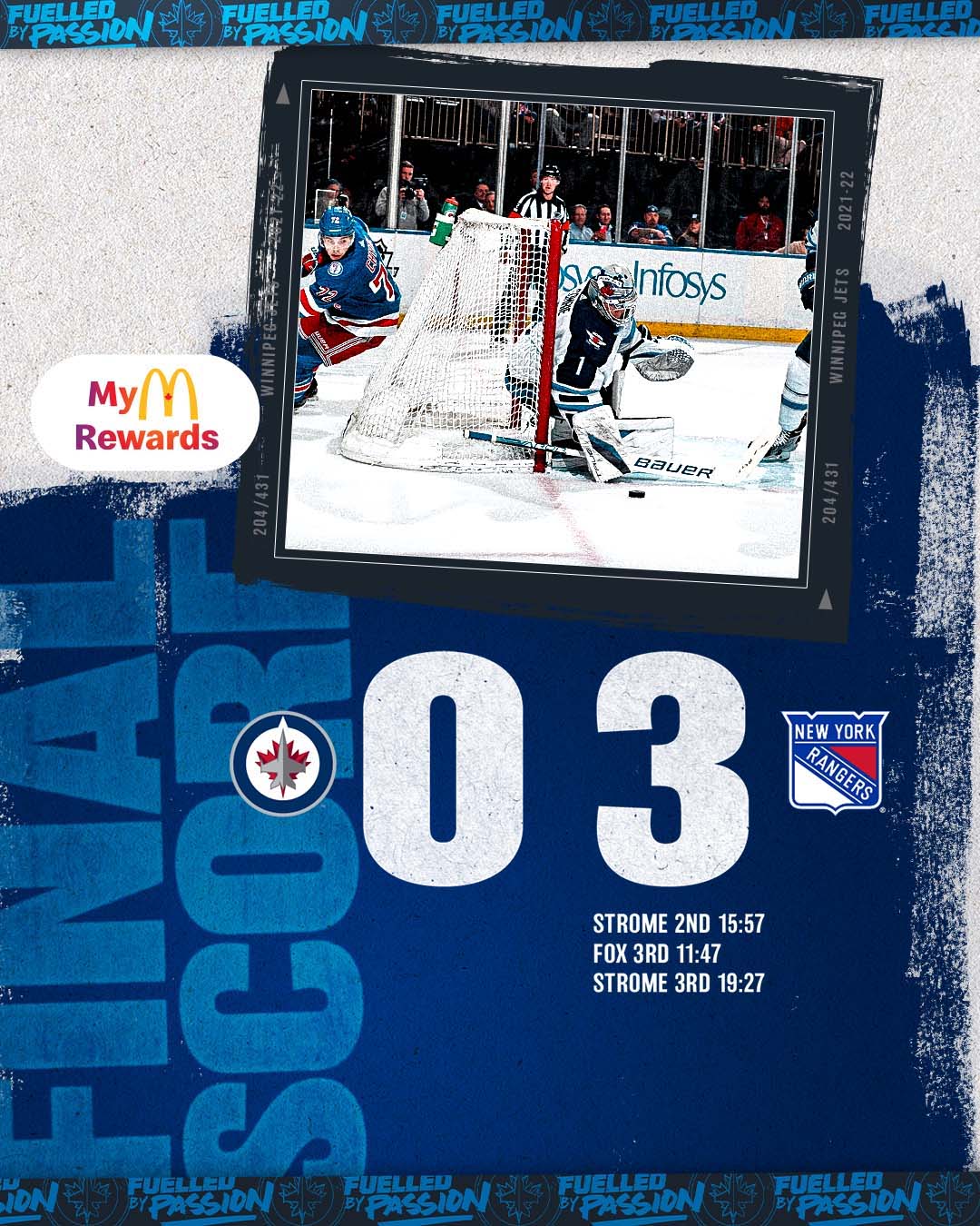 Couldn't find the back of the net in this one. Comrie stood tall making 32 saves...