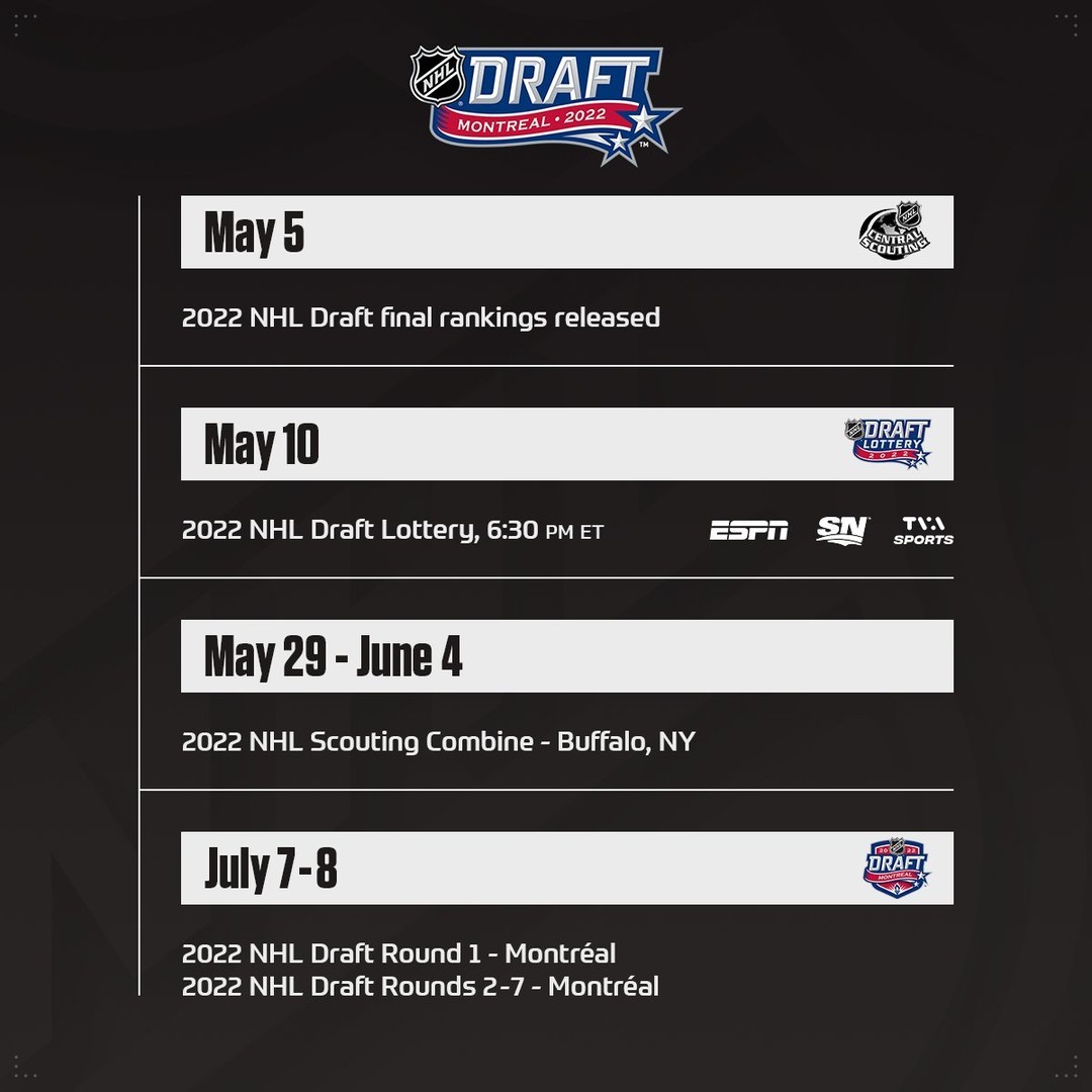 The date is set  The #NHLDraft Lottery will be on May 10 on @espn, @sportsnet, a...