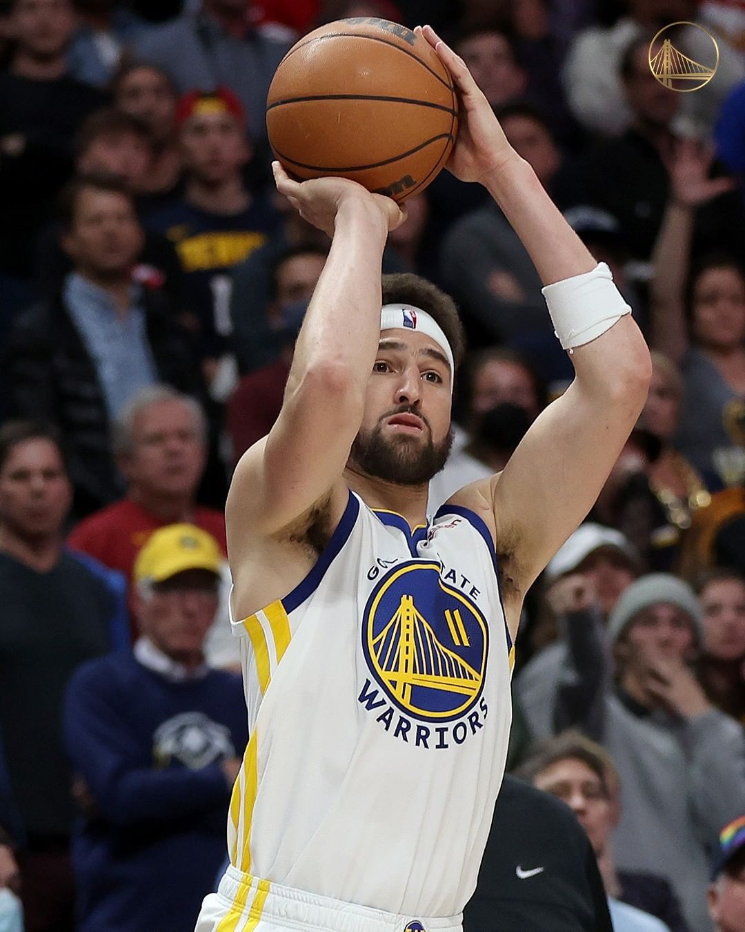 Through four Playoff games, @klaythompson leads all NBA players with 21 made thr...