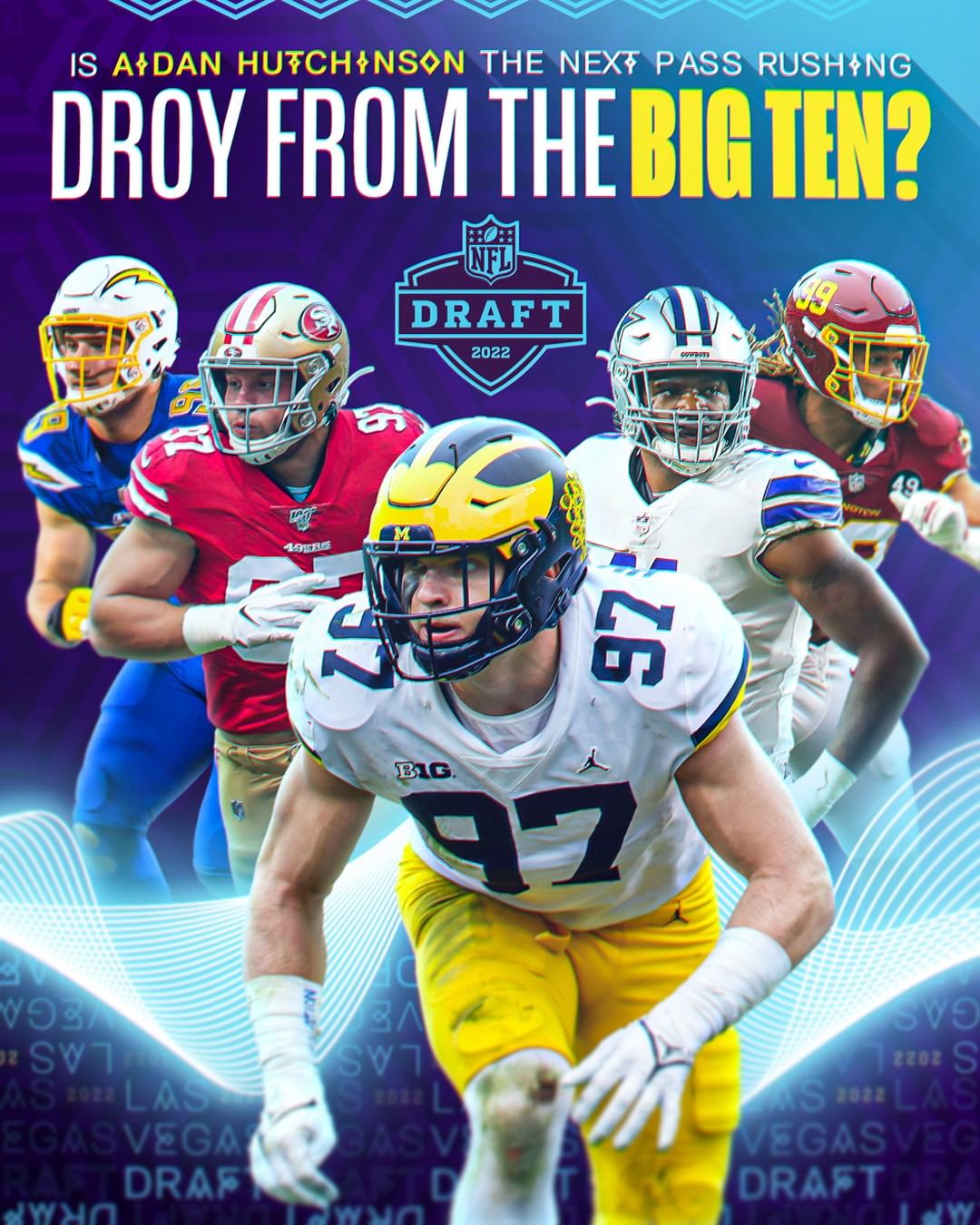 The Big Ten is a DROY factory. Is @aidanhutch97 up next?

: 2022 #NFLDraft— Star...