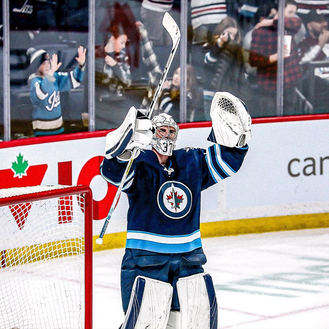 An avalanche of milestones for Connor Hellebuyck last night  Bucky made 30 saves...