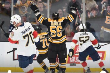 #NHLBRUINS WIN!!! @ehaula and @hallsy09 started it off with two goals only six s...