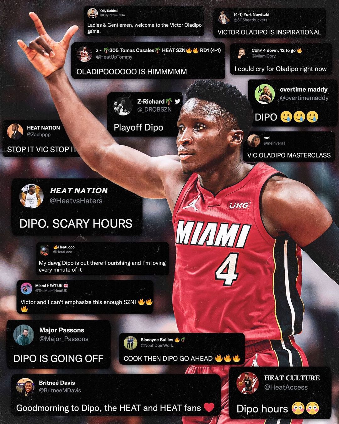 #HEATNation showing nothing but love for @victoroladipo ...