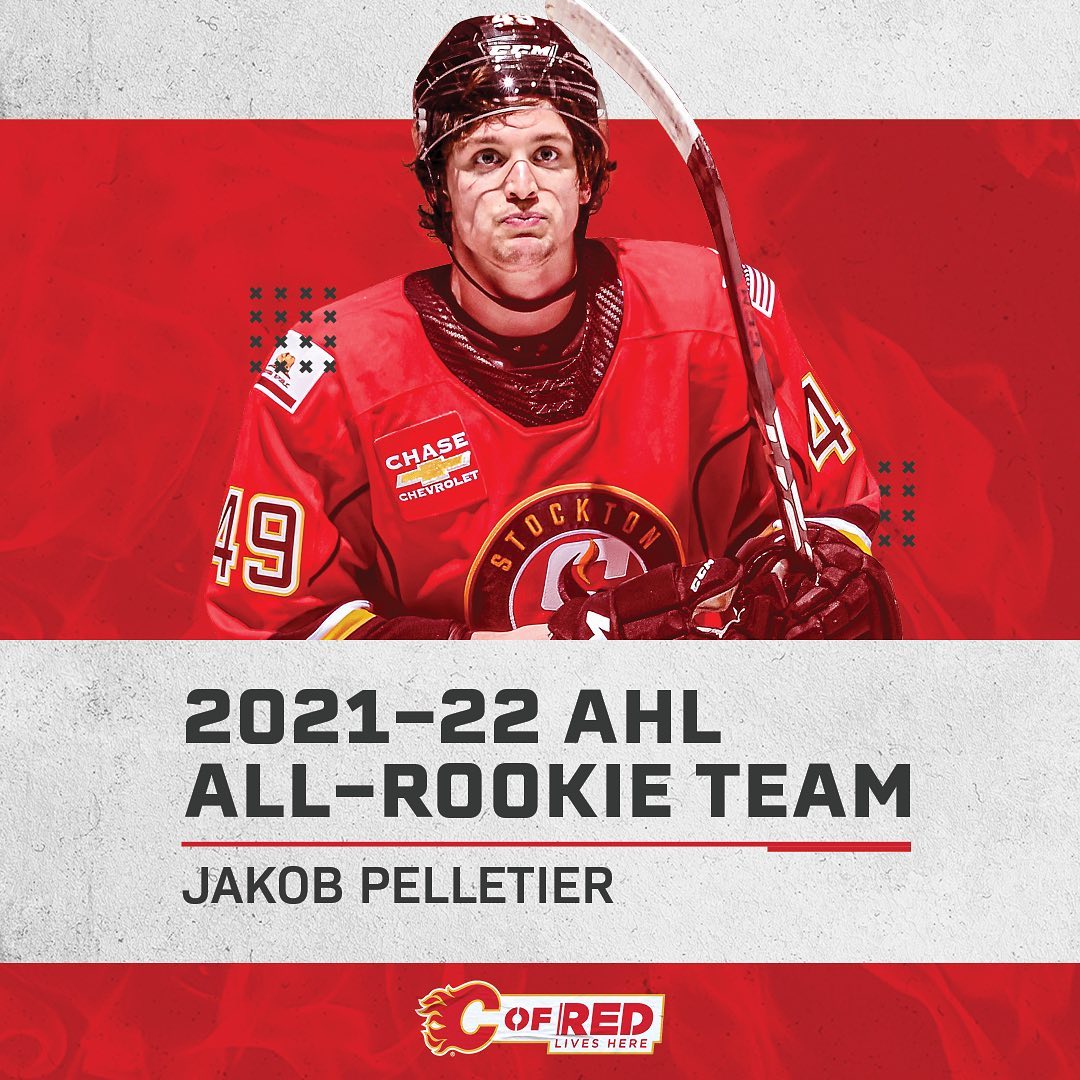 Jakob Pelletier and Dustin Wolf have been named to the AHL All-Rookie Team ...
