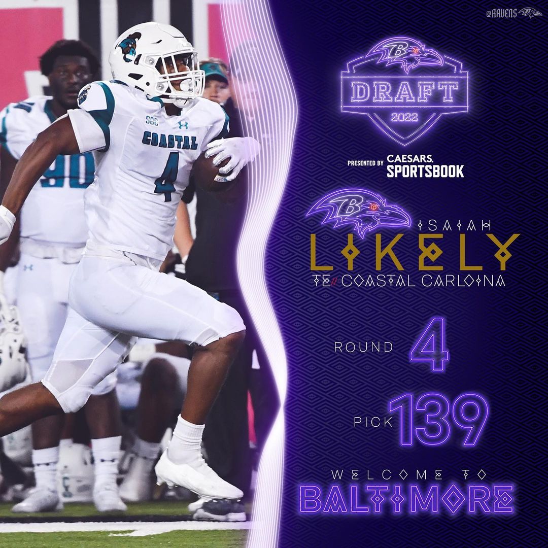 Not just Likely, he's a Raven  Welcome to Baltimore, @isaiahlikely_4 ...